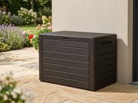 Kompakt-Auflagenbox aus Kunststoff, ca. 78 x 43,5 x 55 cm, 190L  - Dunkelbraun