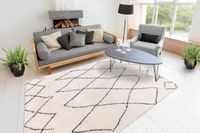 Hochflor Teppich Elfenbein 160cm x 230cm