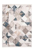 Fransenteppich Grau / Blau 120cm x 180cm