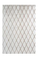 3D-Hochflorteppich Weiß / Taupe 80cm x 250cm