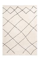 Retro Hochflor Teppich Elfenbein 80cm x 150cm