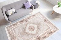 Verwaschener Teppich Grau / Lachsrosa 120cm x 180cm