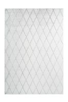 3D-Hochflorteppich Weiß / Graublau 80cm x 250cm
