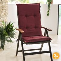 Wendeoptik Hochlehner-Auflage, Dunkelrot, 2er-Set