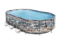 Comfort Jet™ Framepool Set, oval, mit Filterpumpe & Sicherheitsleiter 610 x 366 x 122 cm