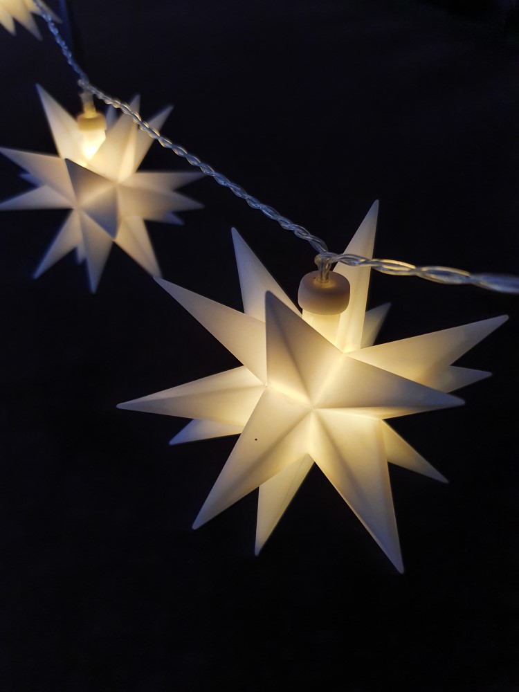 LED SternenLichterkette, 18 warmweiße LEDs