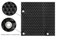 Rattan Art Polyrattan Balkonsichtschutz mit Metallösen - Schwarz 0,9m x 3m