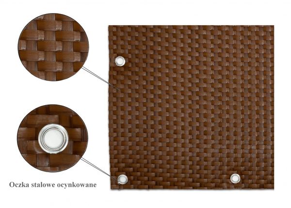 Polyrattan Balkonsichtschutz mit Metallösen - Honig 0,9m x 5m