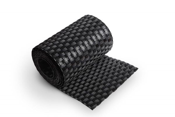 Polyrattan Sichtschutzstreifen, ca. 2,25m Länge - Schwarz