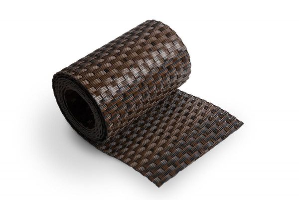 Polyrattan Sichtschutzstreifen, ca. 2,25m Länge - Gemischt Braun / Schwarz