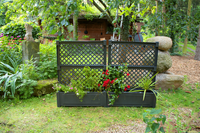 KHW Pflanzkasten groß mit Zentralspalier (2-tlg.) 100 cm, anthrazit - 2er Set