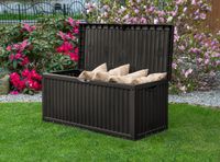 Auflagenbox und Allzwecktruhe, ca. 120 x 52 x 54 cm, 330L - Braun/Anthrazit