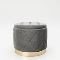 runder Pouf LIZ Grau