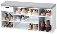 Universal-/ Schuhschrank mit Sitzkissen und Schublade - Weiß