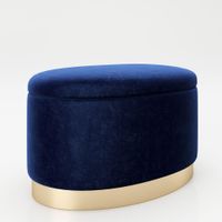 ovaler Pouf ROSANNE Blau