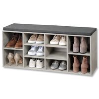 Schuhschrank mit Sitzkissen, Betonoptik