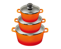 6tlg. Küchenset inkl. 3 Kochtöpfe, 3 Bratpfannen