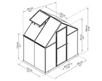 Gewächshaus Mythos 6x4 Alu Grün 185x126cm
