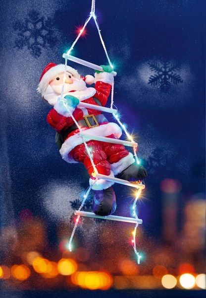 XL-LED-Weihnachtsmann - Kletternd