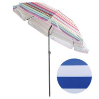 Strand-/ Sonnenschirm - Weiß/Blau gestreift