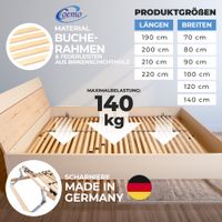 7-Zonen- Lattenrost Ergo 120 x 200 cm , Kopfteil verstellbar, zerlegt