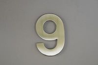 Edelstahl Hausnummer "9"