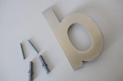 Edelstahl Hausnummer "b"