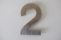 Edelstahl Hausnummer "2"
