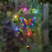 I-Glow LED-Solar-Hängeleuchte "Glöckchen" - Schmetterling Front
