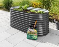 Stahl Oval Hochbeet L - Anthrazit