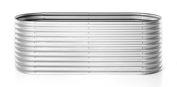 Stahl Oval Hochbeet XL - Silber