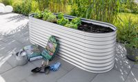 Stahl Oval Hochbeet XL - Silber