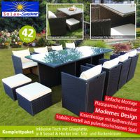 Gartenmöbel Rattan-Set, 42tlg.