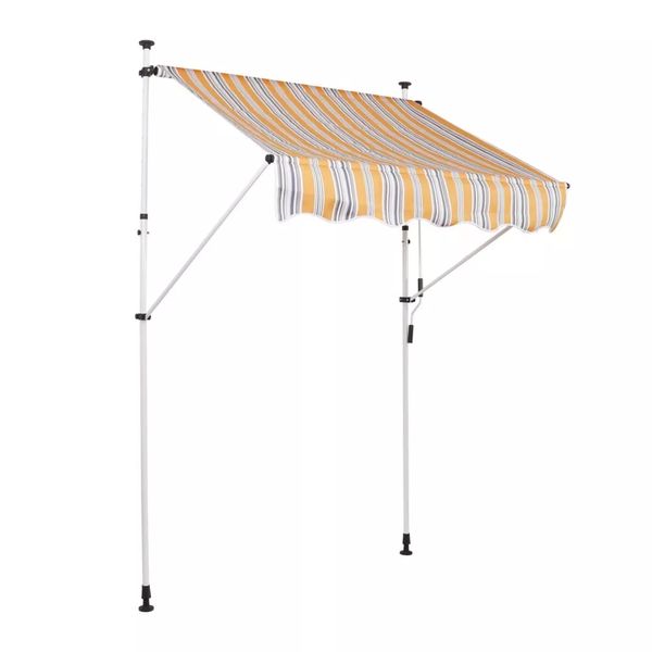 Terrassenmarkise 150 x 120 cm gelb gestreift