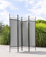 Paravent 4-teilige Raumteiler 180 x 163 cm Grau