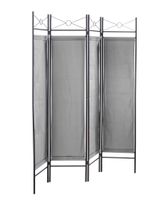 Paravent 4-teilige Raumteiler 180 x 163 cm Grau