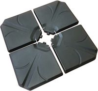 Schirmständer Beschwerungsplatten-Set 4tlg. aus Polyethylen, ca. 50 x 50 x 8,3 cm - Schwarz