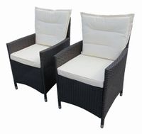 Garten-Stühle Rattan 2er-Set, braun