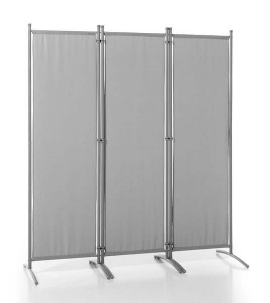 Stellwand Paravent 3tlg. ca. 260 x 170 cm (Höhe inkl. Standfuß) - Hellgrau
