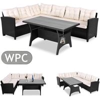 Deuba Rattan Ecklounge M schwarz-creme