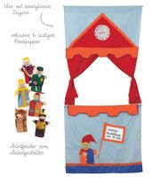 Tür Kasperletheater, platzsparendes Kinder Puppentheater inkl. 6 Handpuppen, zum Aufhängen