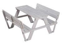 Kinder Outdoor+ Sitzgruppe 'Picknick for 4' mit Rückenlehnen, wetterfest aus Massivholz, grau