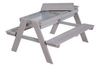 Kindersitzgarnitur Outdoor+ mit Spielwannen, wetterfeste Massivholz Sitzgarnitur & Matschtisch