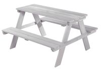 Kinder Outdoor+ Sitzgruppe 'Picknick for 4', wetterfeste Sitzgarnitur aus Massivholz, grau