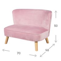 Kindersofa „Lil Sofa“, bequeme Kindercouch mit stabilen Holzfüßen und Samtstoff in Mauve