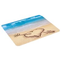 Santosini Weichschaum-Badematte Eckig, ca. 50 x 55 cm - Strand mit Herz