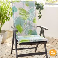 Wendeoptik Hochlehner-Auflage, Jungle/Grau, 2er-Set