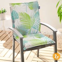 Wendeoptik Niedriglehner-Auflage, Jungle/Grau, 2er-Set