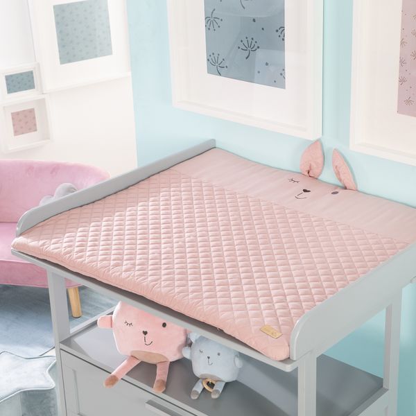 Krabbeldecke 'roba style', mit Spielbogen mit 5 Elementen 'Lily', Wickelauflage, 85x75cm, rosa