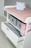 Wickelkommode 'Hamburg' mit Ansatz, 2 Schubladen, 2 Boxen, Wandbefestigung, Wickelhöhe 92 cm